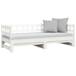 Lit coulissant sans matelas blanc 2x(80x200)cm 