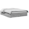 Cadre de lit avec tiroirs sans matelas sonoma gris 150x200 cm 