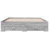 Cadre de lit avec tiroirs sans matelas sonoma gris 150x200 cm 