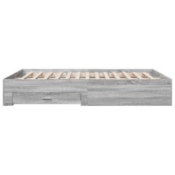 Cadre de lit avec tiroirs sans matelas sonoma gris 150x200 cm 