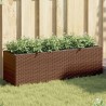 Jardinières avec 3 pots 2 pcs marron 105x30x32cm résine tressée 