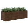 Jardinières avec 3 pots 2 pcs marron 105x30x32cm résine tressée 