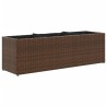 Jardinières avec 3 pots 2 pcs marron 105x30x32cm résine tressée 