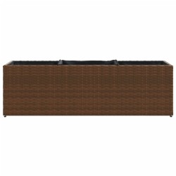 Jardinières avec 3 pots 2 pcs marron 105x30x32cm résine tressée 
