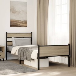 Cadre de lit sans matelas chêne sonoma 100x190 cm 