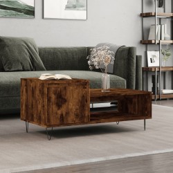 Table basse Chêne fumé 100x50x45 cm Bois d'ingénierie 