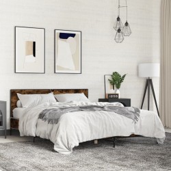 Cadre de lit sans matelas chêne fumé 160x200 cm 