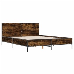 Cadre de lit sans matelas chêne fumé 160x200 cm 