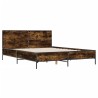 Cadre de lit sans matelas chêne fumé 160x200 cm 