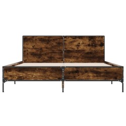 Cadre de lit sans matelas chêne fumé 160x200 cm 