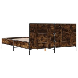 Cadre de lit sans matelas chêne fumé 160x200 cm 
