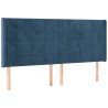 Tête de lit avec oreilles Bleu foncé 183x16x118/128 cm Velours 