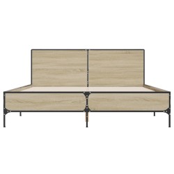 Cadre de lit sans matelas chêne sonoma 160x200 cm 