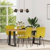 Chaises à manger lot de 4 jaune velours 