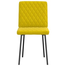 Chaises à manger lot de 4 jaune velours 