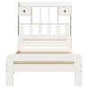 Lit bibliothèque sans matelas blanc 100x200 cm bois pin massif 