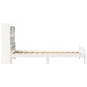 Lit bibliothèque sans matelas blanc 100x200 cm bois pin massif 