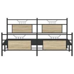 Cadre de lit en métal sans matelas chêne sonoma 183x213 cm 