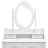 Ensemble de coiffeuse avec tabouret Blanc 75x69x140cm Paulownia 