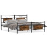 Cadre de lit en métal sans matelas chêne fumé 183x213 cm 