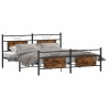 Cadre de lit en métal sans matelas chêne fumé 183x213 cm 