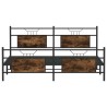 Cadre de lit en métal sans matelas chêne fumé 183x213 cm 
