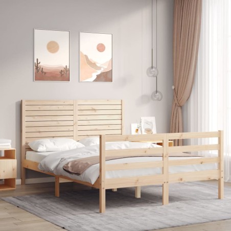 Cadre de lit sans matelas 140x200 cm bois massif 