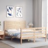Cadre de lit sans matelas 140x200 cm bois massif 