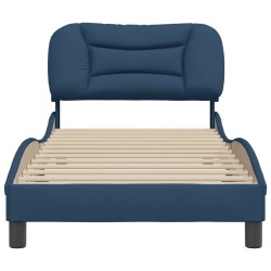 Cadre de lit sans matelas bleu 80x200 cm tissu 