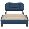 Cadre de lit sans matelas bleu 80x200 cm tissu 