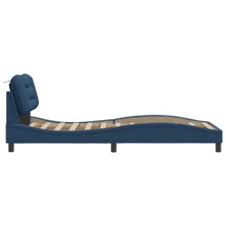 Cadre de lit sans matelas bleu 80x200 cm tissu 