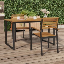 Chaises de jardin empilables lot de 2 bois d'acacia et métal 