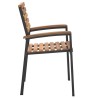 Chaises de jardin empilables lot de 2 bois d'acacia et métal 