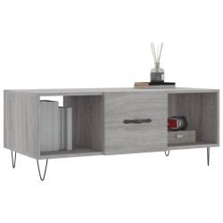Table basse sonoma gris 102x50x40 cm bois d'ingénierie 