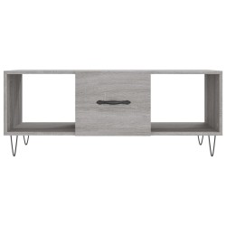 Table basse sonoma gris 102x50x40 cm bois d'ingénierie 