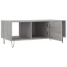 Table basse sonoma gris 102x50x40 cm bois d'ingénierie 