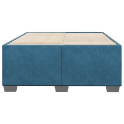 Cadre de lit sans matelas bleu 120x190 cm velours 