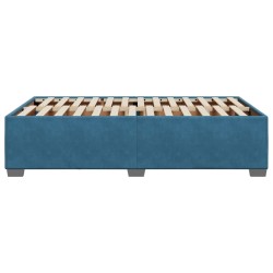 Cadre de lit sans matelas bleu 120x190 cm velours 