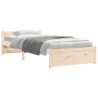Cadre de lit sans matelas bois massif 90x190 cm 