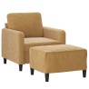 Fauteuil avec repose-pied Marron 60 cm Velours 