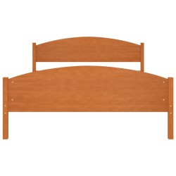 Cadre de lit sans matelas marron miel pin massif 140x200 cm 