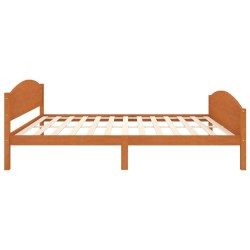 Cadre de lit sans matelas marron miel pin massif 140x200 cm 