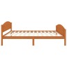Cadre de lit sans matelas marron miel pin massif 140x200 cm 
