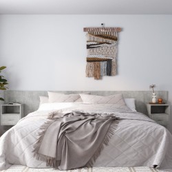 Tête de lit avec armoires Gris béton Bois d'ingénierie 