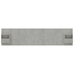 Tête de lit avec armoires Gris béton Bois d'ingénierie 