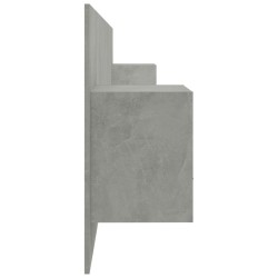 Tête de lit avec armoires Gris béton Bois d'ingénierie 