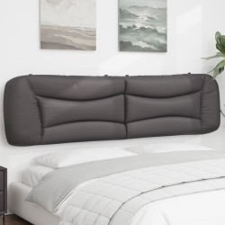 Coussin de tête de lit gris 200 cm similicuir 