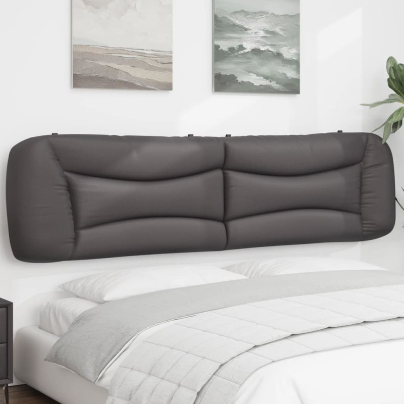 Coussin de tête de lit gris 200 cm similicuir 
