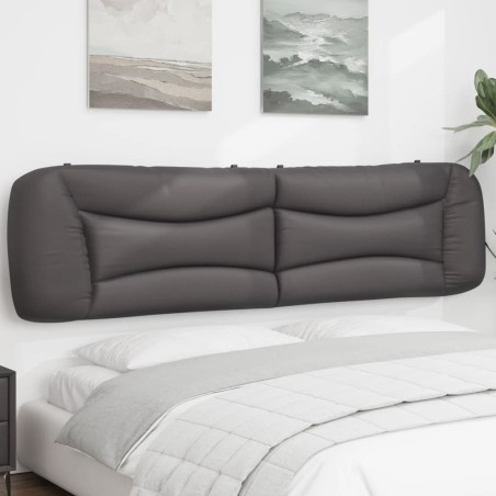 Coussin de tête de lit gris 200 cm similicuir 