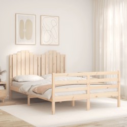 Cadre de lit sans matelas bois massif 